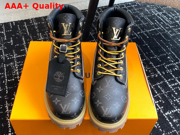 LV x Timberland Ankle Boot in Grey Monogram Leather Replica