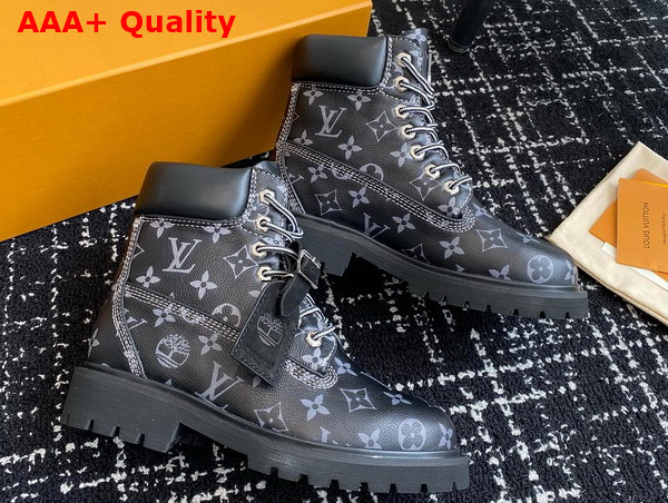 LV x Timberland Ankle Boot in Grey Monogram Leather for Women Replica