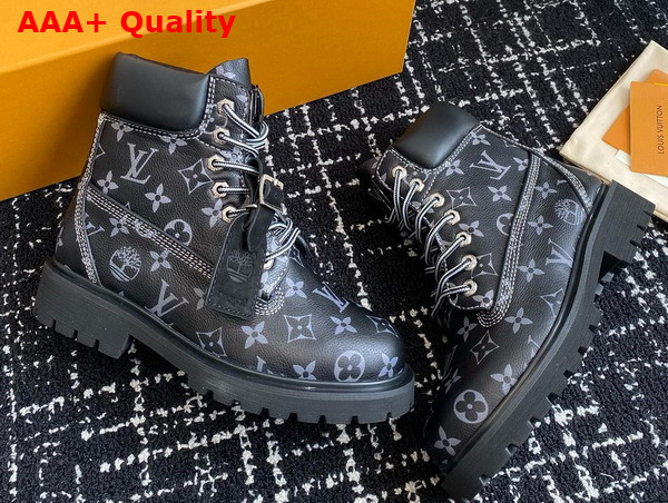 LV x Timberland Ankle Boot in Grey Monogram Leather for Women Replica