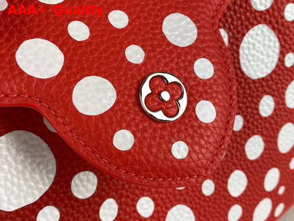 LV x YK Capucines BB Handbag in Red and White Taurillon Bull Calf Lather with Infinity Dots Print Replica