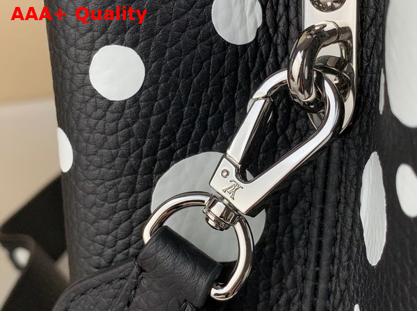 LV x YK Capucines MM Black and White Taurillon Bull Calf Leather with Infinity Dots Print Replica