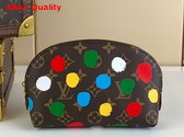 LV x YK Cosmetic Pouch Monogram Coated Canvas with 3D Painted Dots Print M81895 Replica