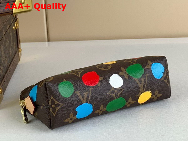 LV x YK Cosmetic Pouch Monogram Coated Canvas with 3D Painted Dots Print M81895 Replica