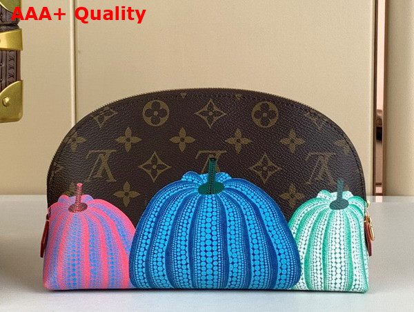 LV x YK Cosmetic Pouch Monogram Coated Canvas with Colorful Pumpkin Print M46472 Replica