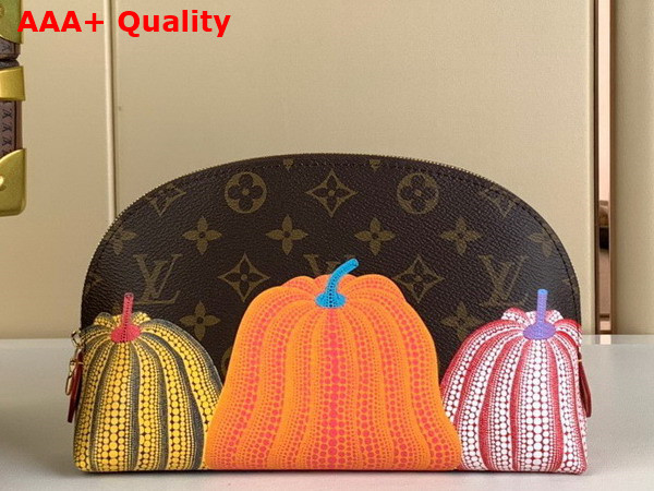 LV x YK Cosmetic Pouch Monogram Coated Canvas with Colorful Pumpkin Print M46472 Replica