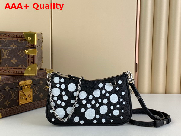 LV x YK Easy Pouch On Strap Monogram Empreinte Cowhide Leather with Infinity Dots Print Black and White M81908 Replica