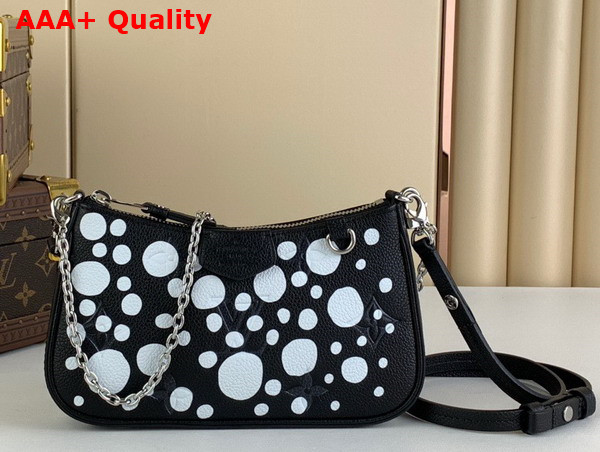 LV x YK Easy Pouch On Strap Monogram Empreinte Cowhide Leather with Infinity Dots Print Black and White M81908 Replica