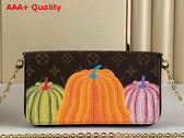 LV x YK Felicie Pochette Monogram Coated Canvas with Pumpkin Print M82108 Replica