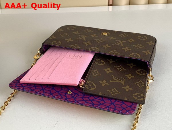 LV x YK Felicie Pochette Monogram Coated Canvas with Pumpkin Print M82108 Replica