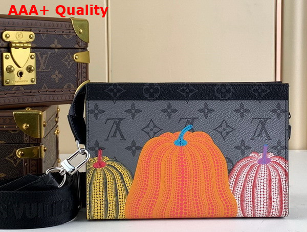 LV x YK Gaston Wearable Wallet Monogram Eclipse Reverse Coated Canvas with Colorful Pumpkin Print M81972 Replica