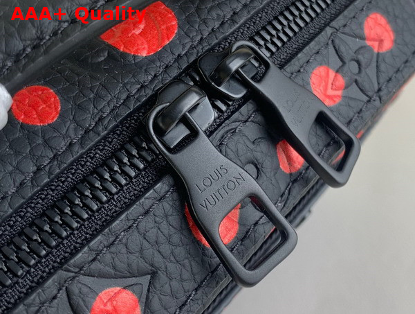 LV x YK Handle Soft Trunk Taurillon Monogram Cowhide with Infinity Dots Print Black and Red M21677 Replica