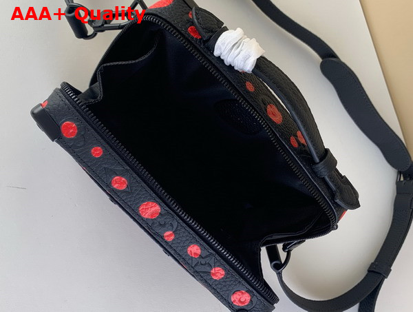 LV x YK Handle Soft Trunk Taurillon Monogram Cowhide with Infinity Dots Print Black and Red M21677 Replica