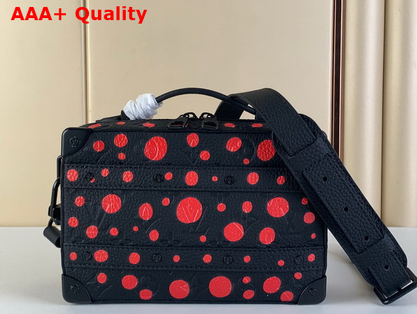 LV x YK Handle Soft Trunk Taurillon Monogram Cowhide with Infinity Dots Print Black and Red M21677 Replica