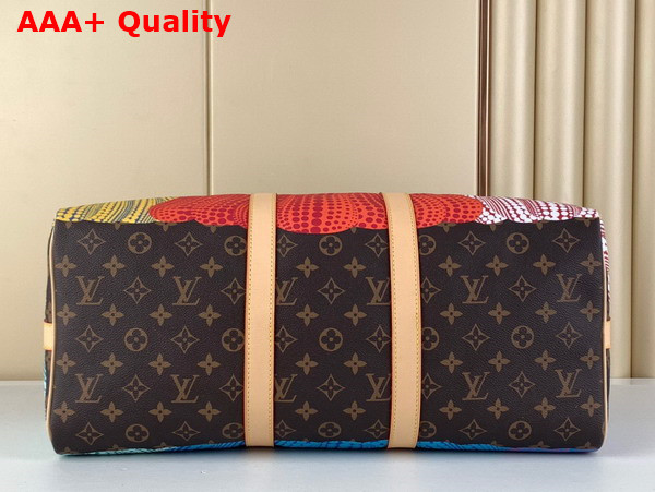 LV x YK Keepall 45 Monogram Coated Canvas with Colorful Pumpkin Print M46471 Replica