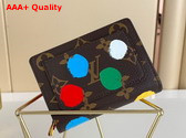 LV x YK Lou Wallet Monogram Coated Canvas with 3D Painted Dots Print M81981 Replica