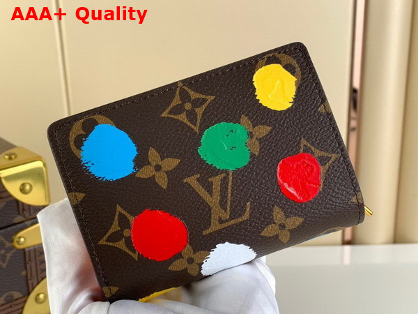 LV x YK Lou Wallet Monogram Coated Canvas with 3D Painted Dots Print M81981 Replica