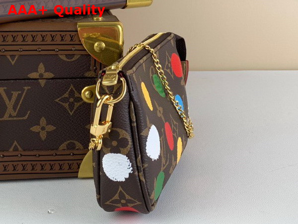 LV x YK Mini Pochette Accessoires Monogram Coated Canvas with 3D Painted Dots Print M81866 Replica