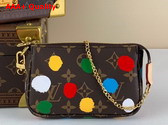 LV x YK Mini Pochette Accessoires Monogram Coated Canvas with 3D Painted Dots Print M81866 Replica