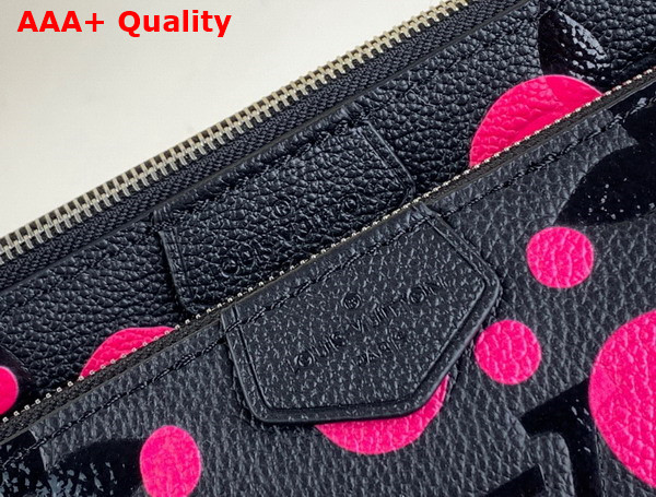 LV x YK Multi Pochette Accessoires Black and Fuchsia Monogram Empreinte Cowhide Leather with Infinity Dots Print M46421 Replica