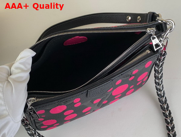 LV x YK Multi Pochette Accessoires Black and Fuchsia Monogram Empreinte Cowhide Leather with Infinity Dots Print M46421 Replica