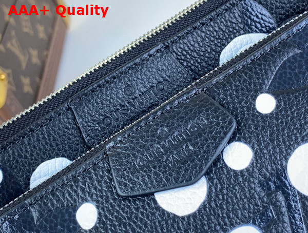 LV x YK Multi Pochette Accessoires Black and White Monogram Empreinte Cowhide Leather with Infinity Dots Print M46410 Replica