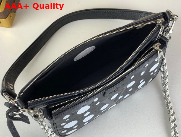 LV x YK Multi Pochette Accessoires Black and White Monogram Empreinte Cowhide Leather with Infinity Dots Print M46410 Replica