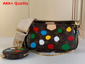 LV x YK Multi Pochette Accessoires Monogram Coated Canvas with 3D Painted Dots Print M46385 Replica