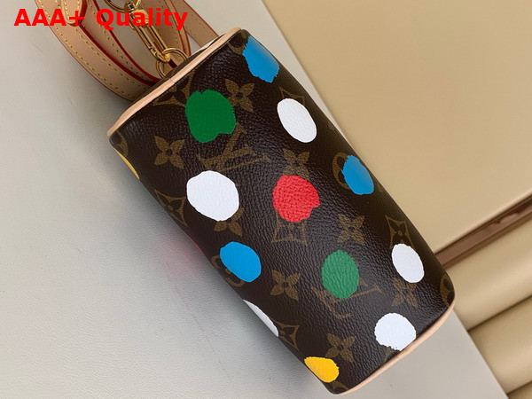 LV x YK Nano Speedy Monogram Coated Canvas with 3D Painted Dots Print M81979 Replica