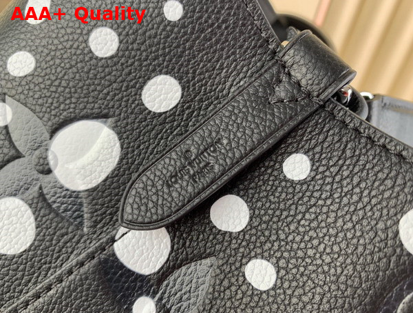 LV x YK Neonoe MM Bucket Bag Black and White Embossed Grained Monogram Empreinte Cowhide Leather with Infinity Dots Print M21753 Replica