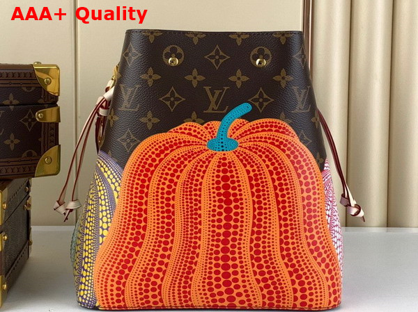 LV x YK Neonoe MM Monogram Coated Canvas with Pumpkin Print M46473 Replica