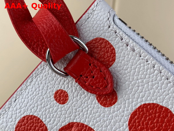 LV x YK Neverfull MM Monogram Empreinte Cowhide Leather with Infinity Dots Print Red and White M46422 Replica