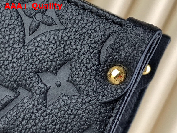 LV x YK Onthego MM Black Embossed Grained Monogram Empreinte Cowhide Leather with Flower Marquetry M46416 Replica