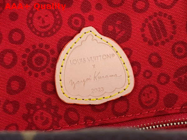 LV x YK Onthego MM Monogram Coated Canvas with Faces Print and Embroidery M46429 Replica