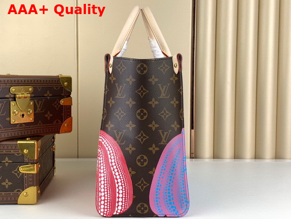 LV x YK Onthego MM Monogram Coated Canvas with Pumpkin Print M46466 Replica