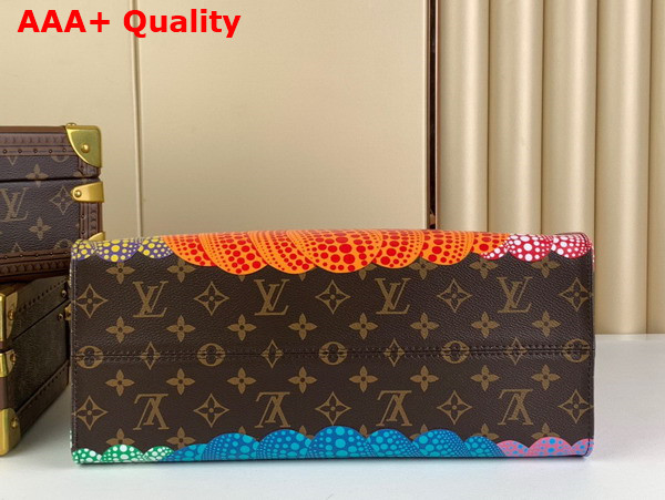 LV x YK Onthego MM Monogram Coated Canvas with Pumpkin Print M46466 Replica