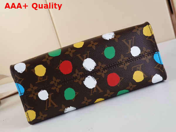 LV x YK Onthego PM Monogram Coated Canvas with 3D Painted Dots Print M46380 Replica