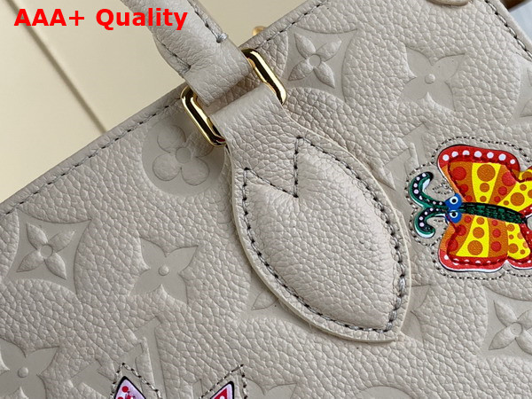 LV x YK Onthego PM Quartz Embossed Grained Monogram Empreinte Cowhide Leather with Flower Marquetry M21732 Replica