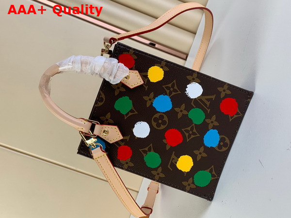 LV x YK Petit Sac Plat Monogram Coated Canvas with 3D Painted Dots Print M81867 Replica