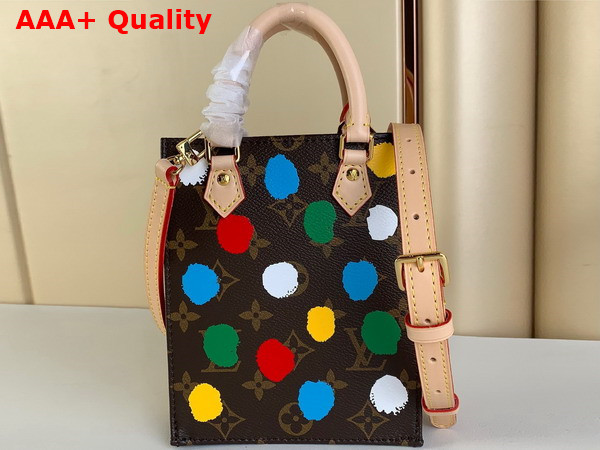 LV x YK Petit Sac Plat Monogram Coated Canvas with 3D Painted Dots Print M81867 Replica