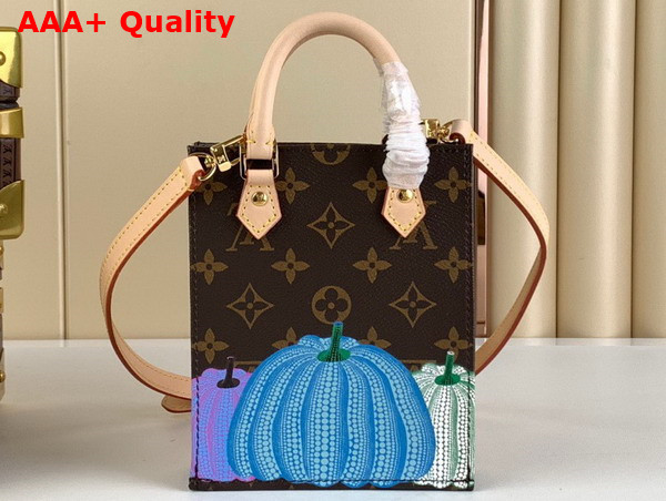 LV x YK Petit Sac Plat Monogram Coated Canvas with Pumpkin Print M82112 Replica