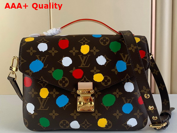 LV x YK Pochette Metis Monogram Coated Canvas with 3D Painted Dots Print M46384 Replica