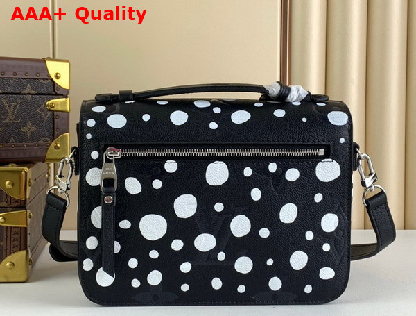 LV x YK Pochette Metis Monogram Empreinte Cowhide Leather with Infinity Dots Print Black and White M46409 Replica