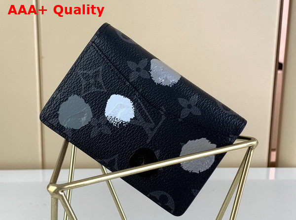 LV x YK Pocket Organizer Black and Silver Monogram Eclipse Coated Canvas with 3D Painted Dots Print M81928 Replica