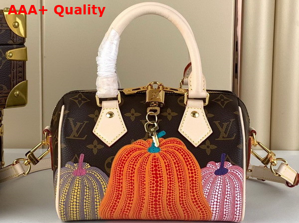 LV x YK Speedy Bandouliere 20 Monogram Coated Canvas with Pumpkin Print M46469 Replica