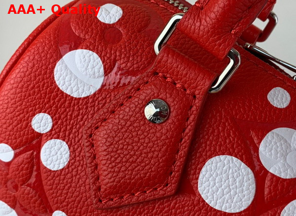 LV x YK Speedy Bandouliere 20 Monogram Empreinte Cowhide Leather wih Infinity Dots Print Red and White M46411 Replica