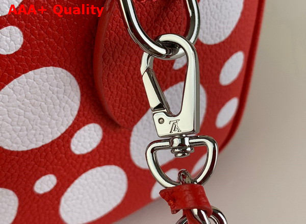 LV x YK Speedy Bandouliere 20 Monogram Empreinte Cowhide Leather wih Infinity Dots Print Red and White M46411 Replica