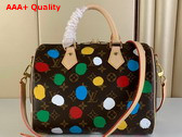 LV x YK Speedy Bandouliere 25 Monogram Coated Canvas with 3D Painted Dots Print M46433 Replica