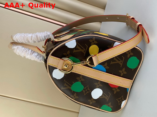 LV x YK Speedy Bandouliere 25 Monogram Coated Canvas with 3D Painted Dots Print M46433 Replica