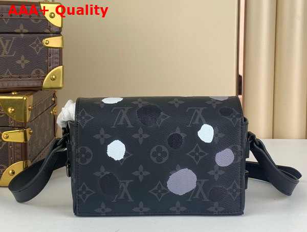 LV x YK Steamer Wearable Wallet Black and Silver Monogram Eclipse Coated Canvas with 3D Painted Dots Print M81935 Replica