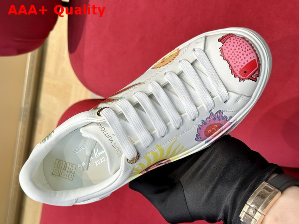 LV x YK Time Out Sneaker in White Calf Leather Printed with a Variety of Colorful Images 1ABD81 Replica